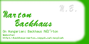 marton backhaus business card